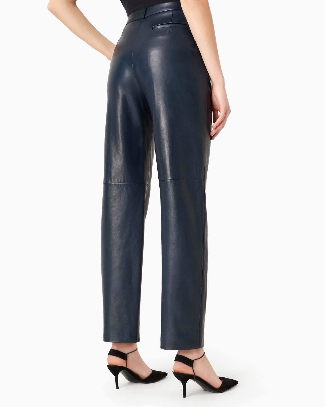 STRAIGHT-CUT, NAPPA-LEATHER TROUSERS - 3