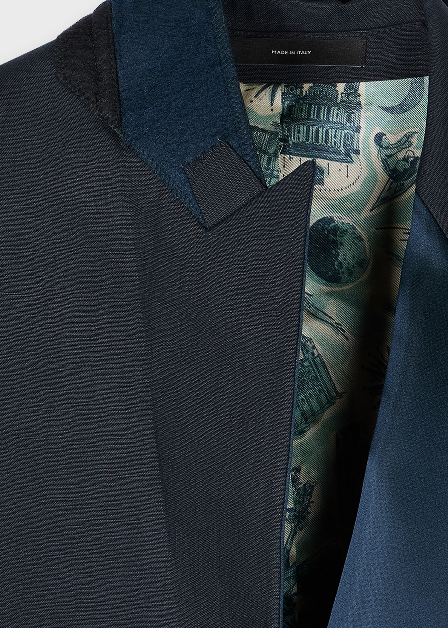 The Soho - Tailored-Fit Navy Linen Evening Blazer - 2