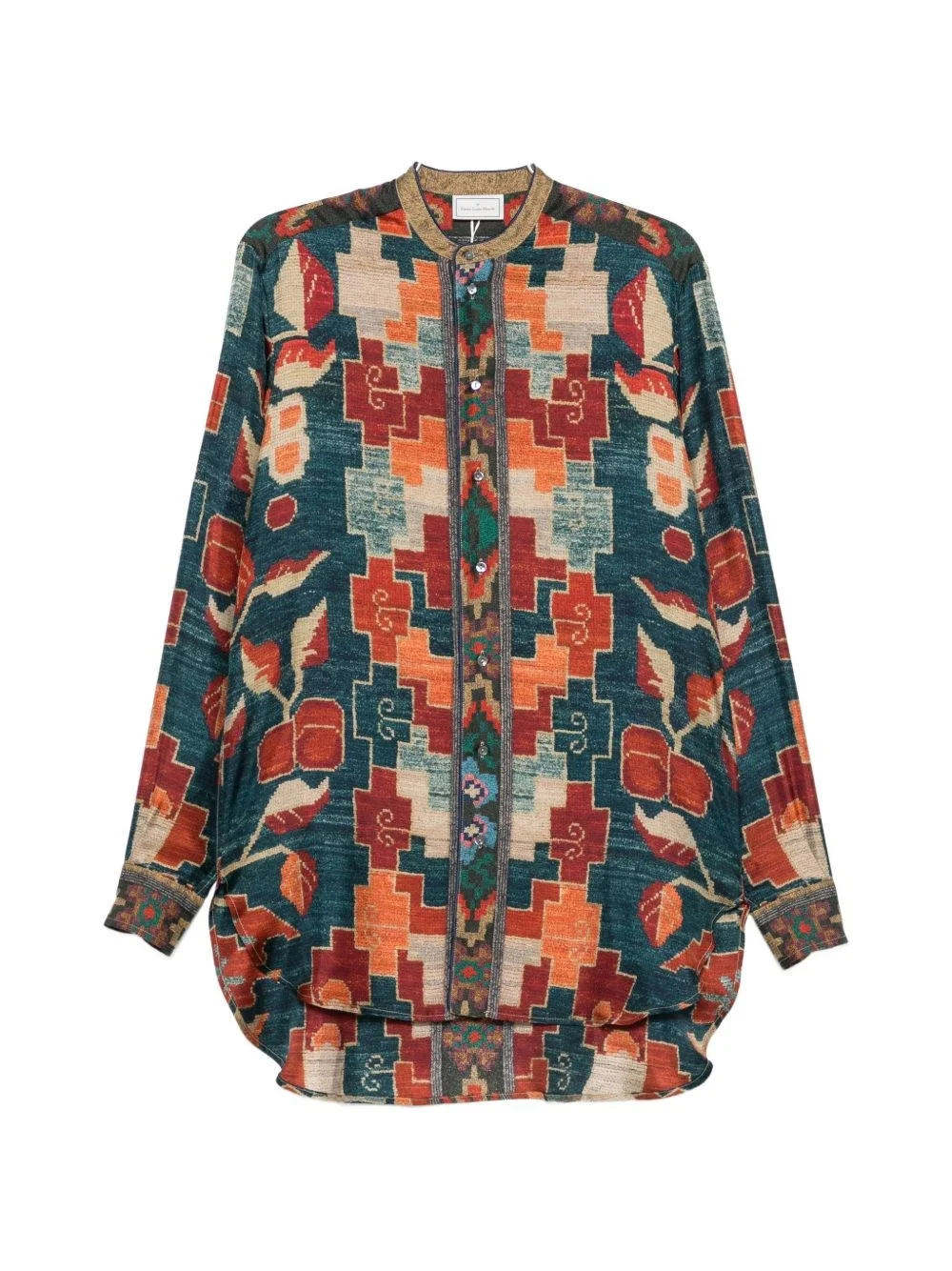 Printed silk shirt - 1