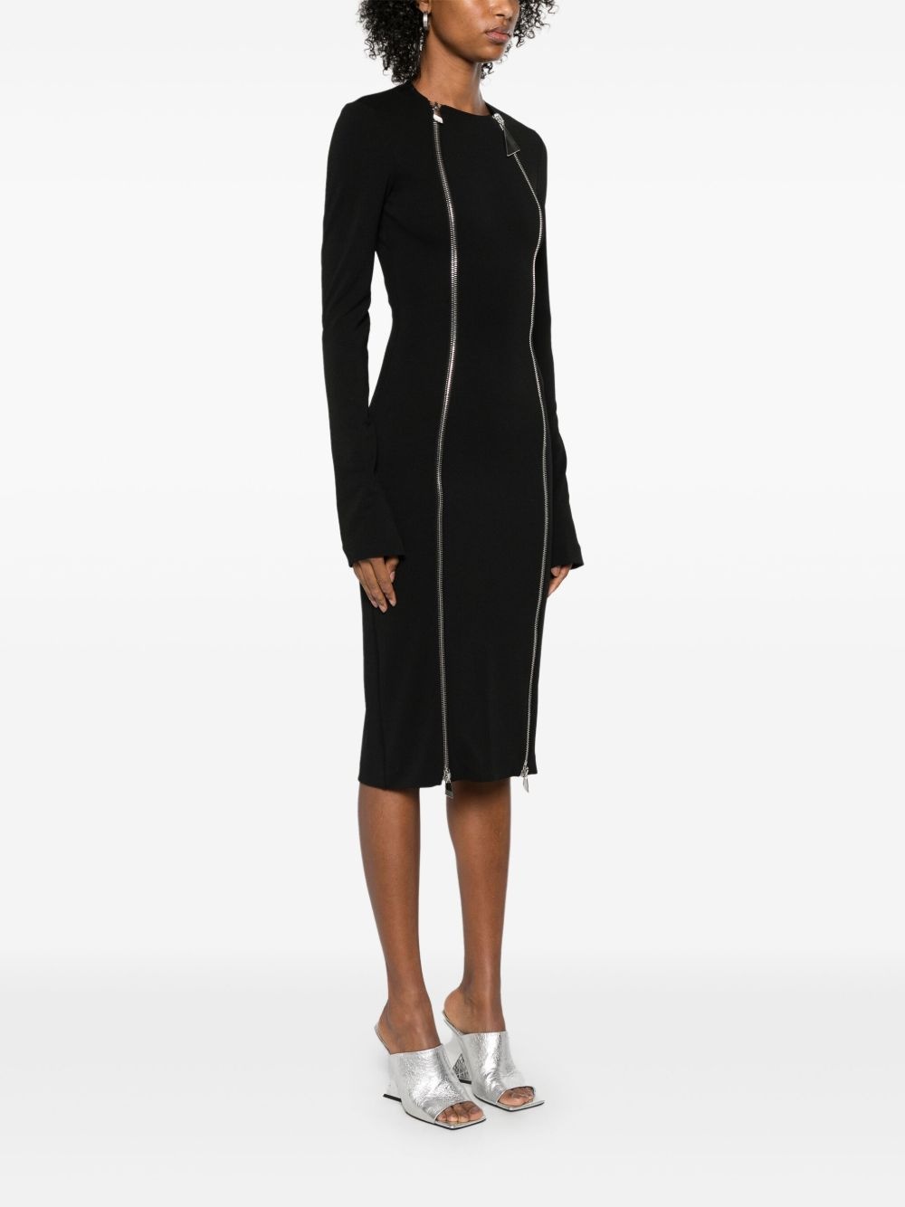 zip-fastening midi dress - 3