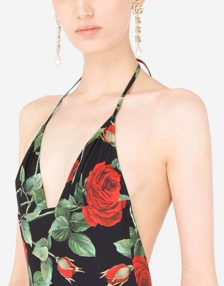 Rose-print one-piece swimsuit - 4