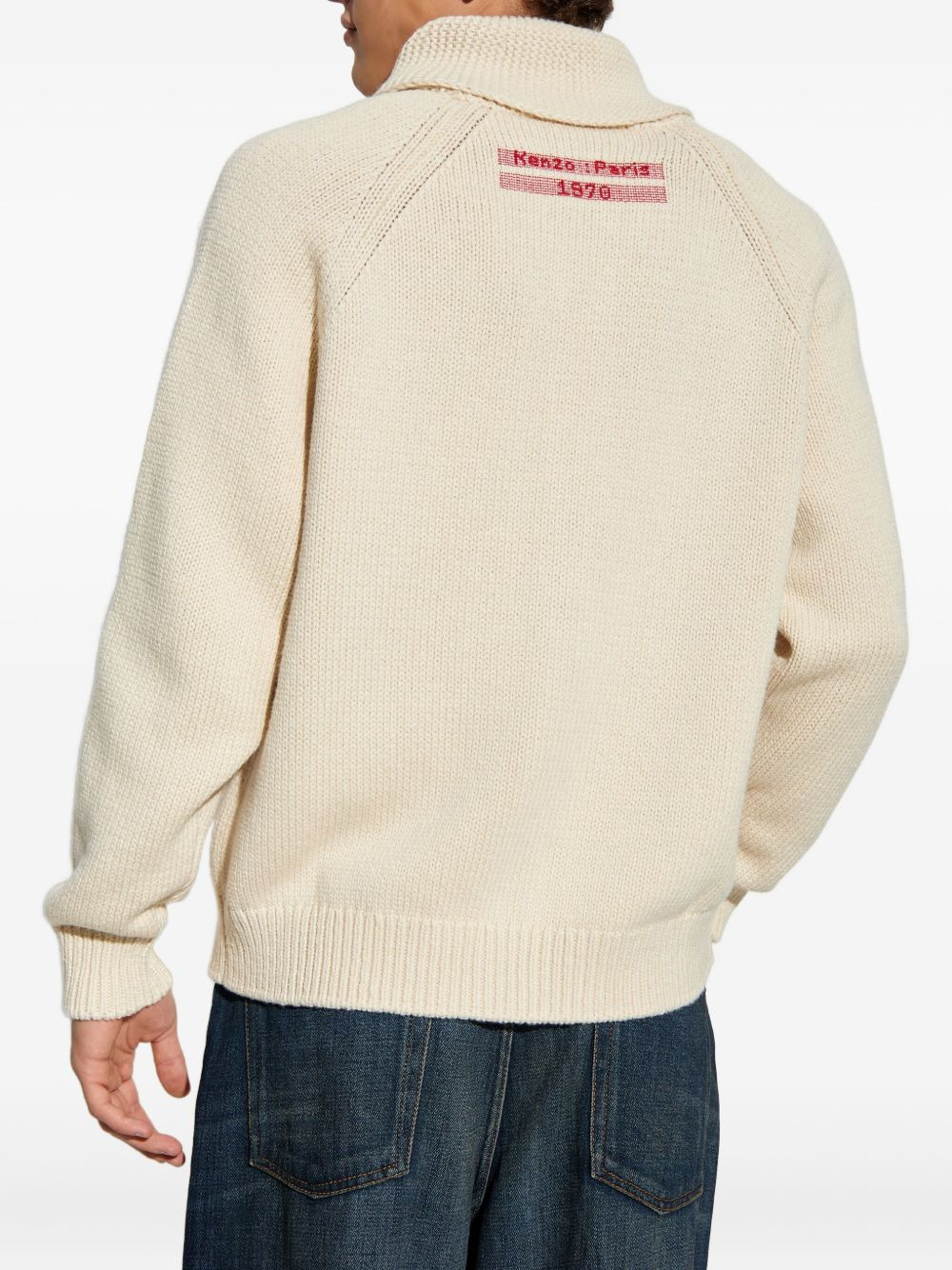 eiffel tower mount fuji wool cardigan - 4