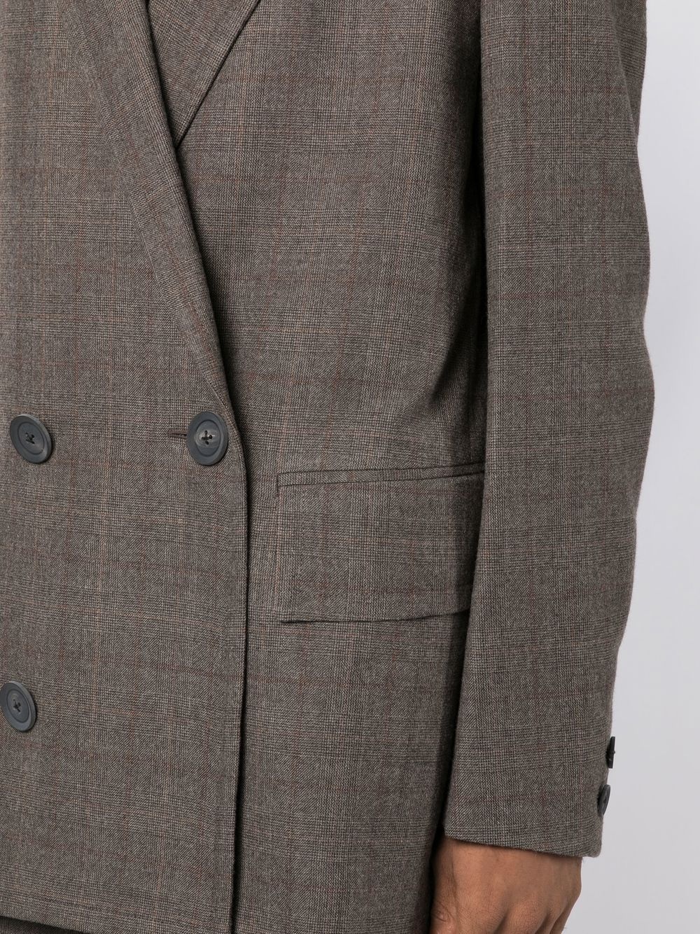 double-breasted wool-blend blazer - 5