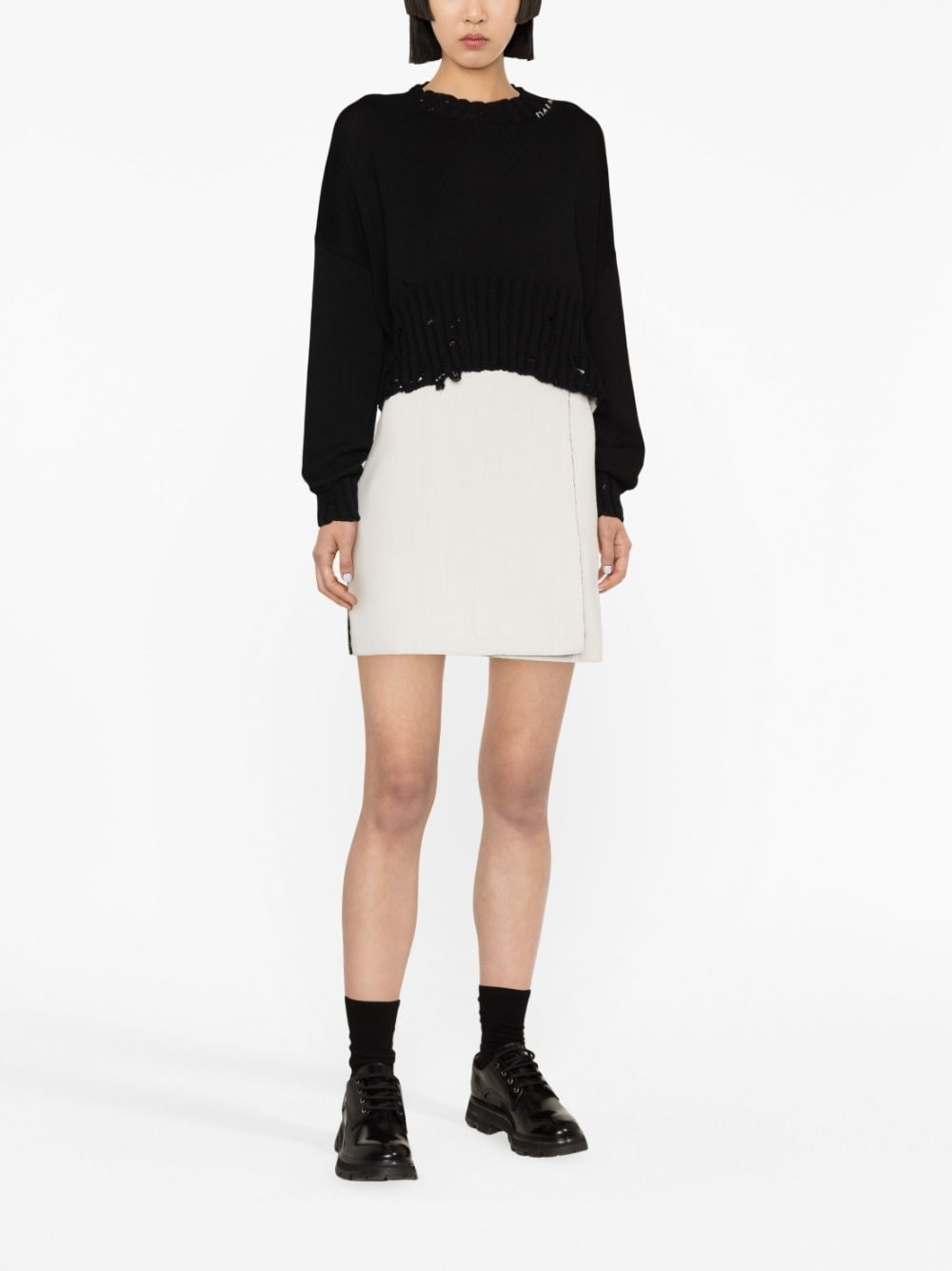 distressed cropped jumper - 2