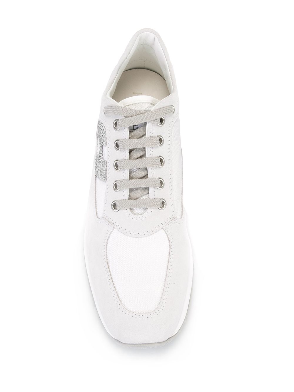 studded logo lace up sneakers - 4