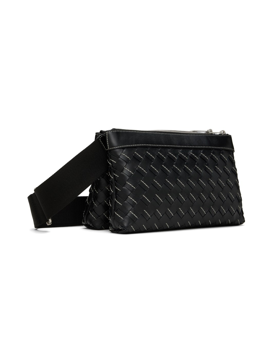 Black Intrecciato Convertible Pouch - 3