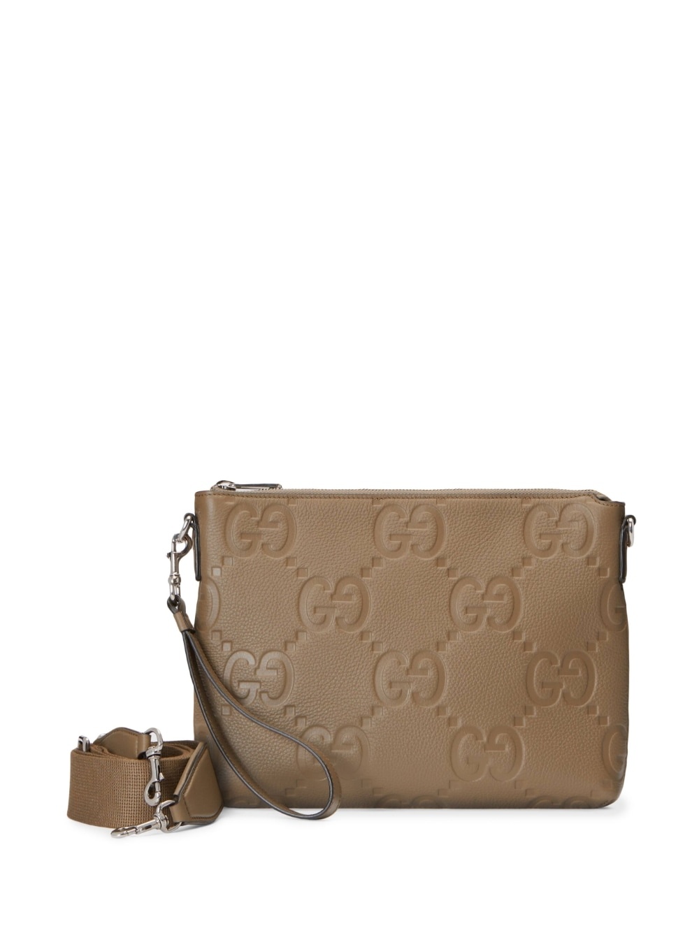 Jumbo GG embossed leather clutch bag - 7