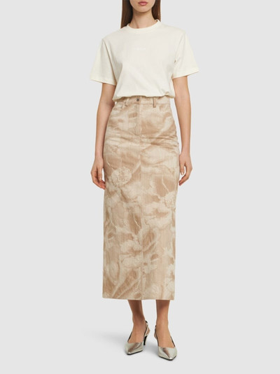 MSGM Printed cotton blend midi skirt outlook