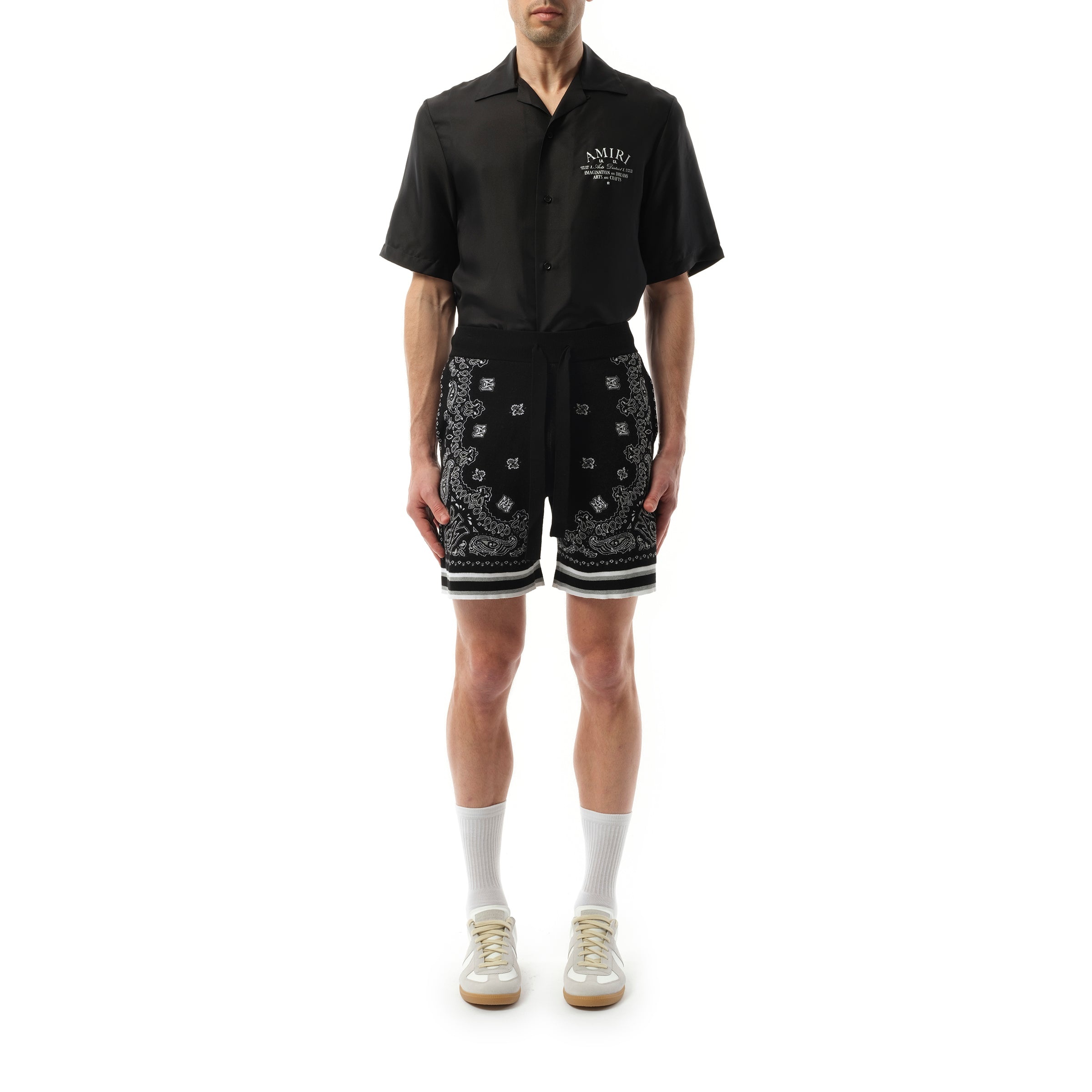 Bandana Shorts in Black/White - 4