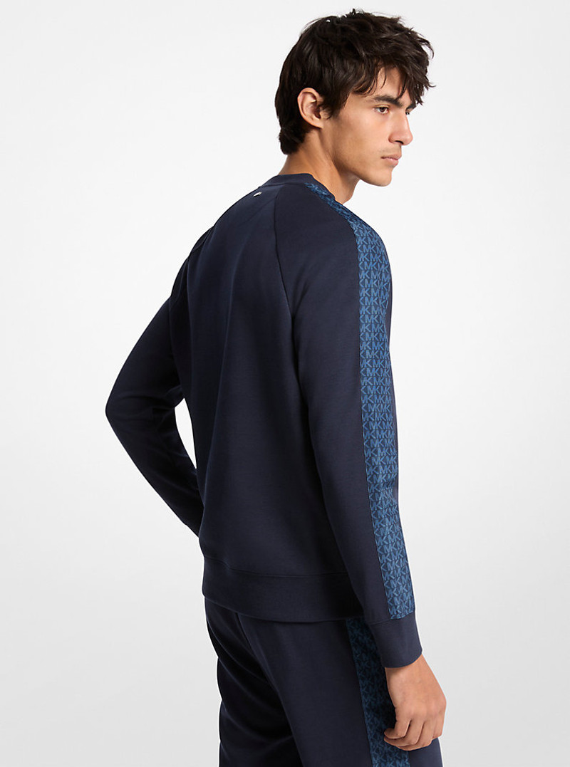 MICHAEL KORS Logo-Trim Cotton Blend Sweater outlook