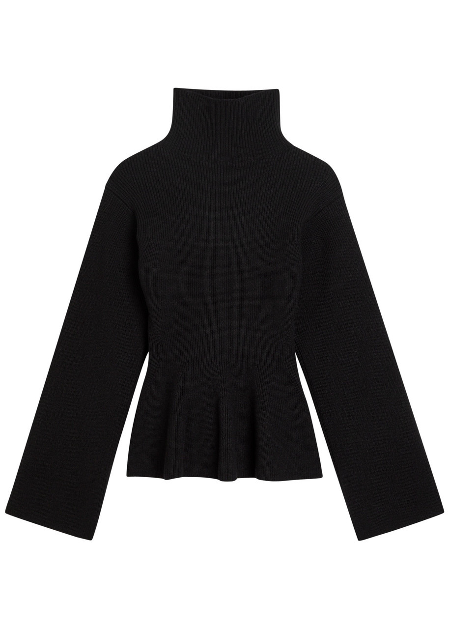 Rohe Flared-hem Ribbed Wool and Cashmere-blend Jumper - 1
