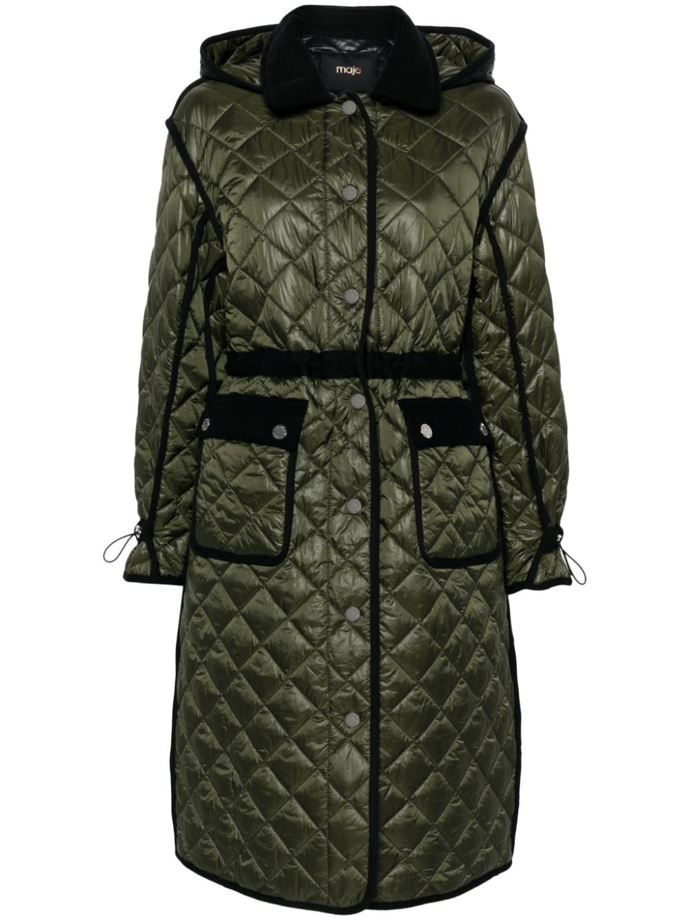 quilted hooded coat - 1