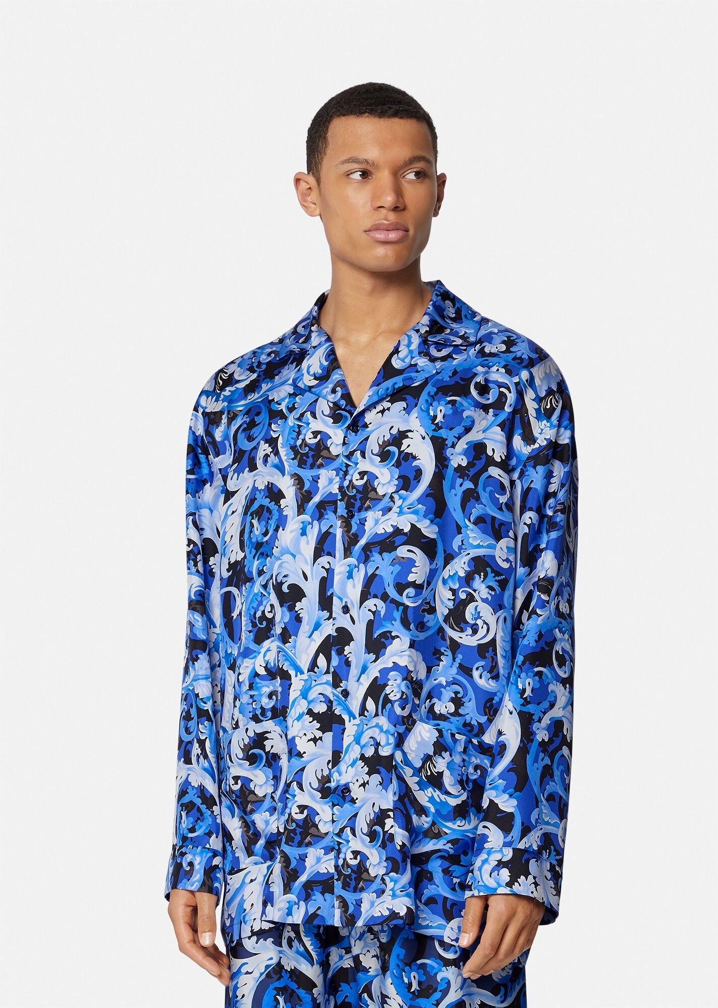 Baroccoflage Print Silk Pyjama Shirt - 2