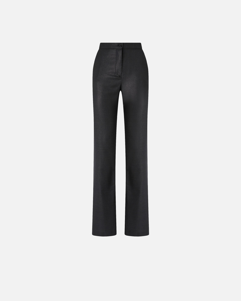 SHINY-EFFECT STRAIGHT-LEG PINSTRIPED TROUSERS 1