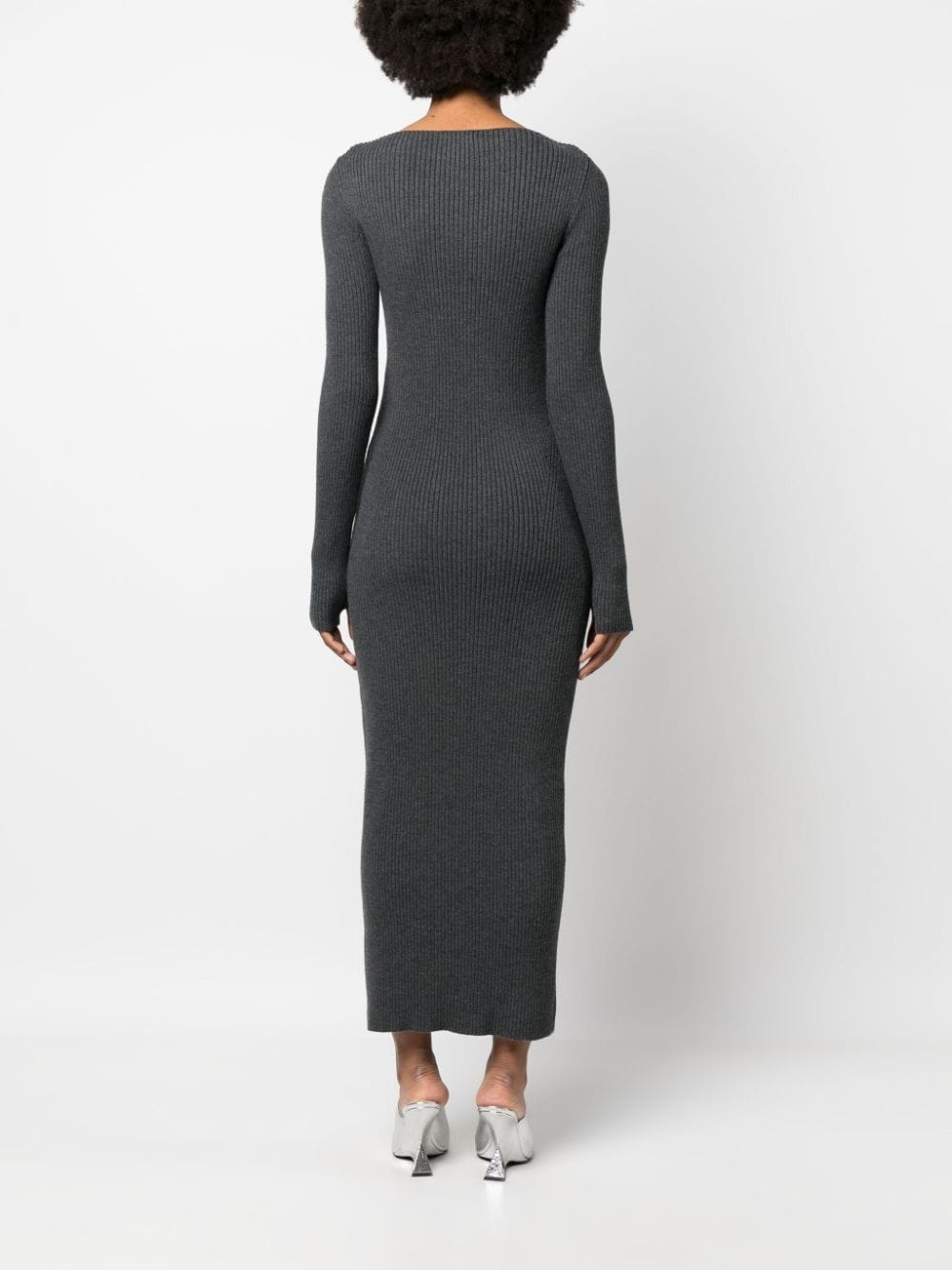 long-sleeve knitted dress - 4