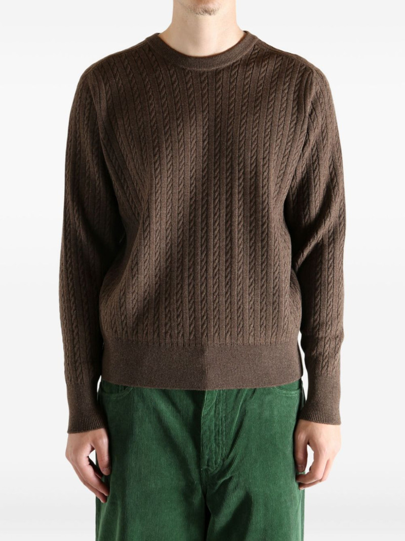 AURALEE cable-knit crew-neck sweater outlook