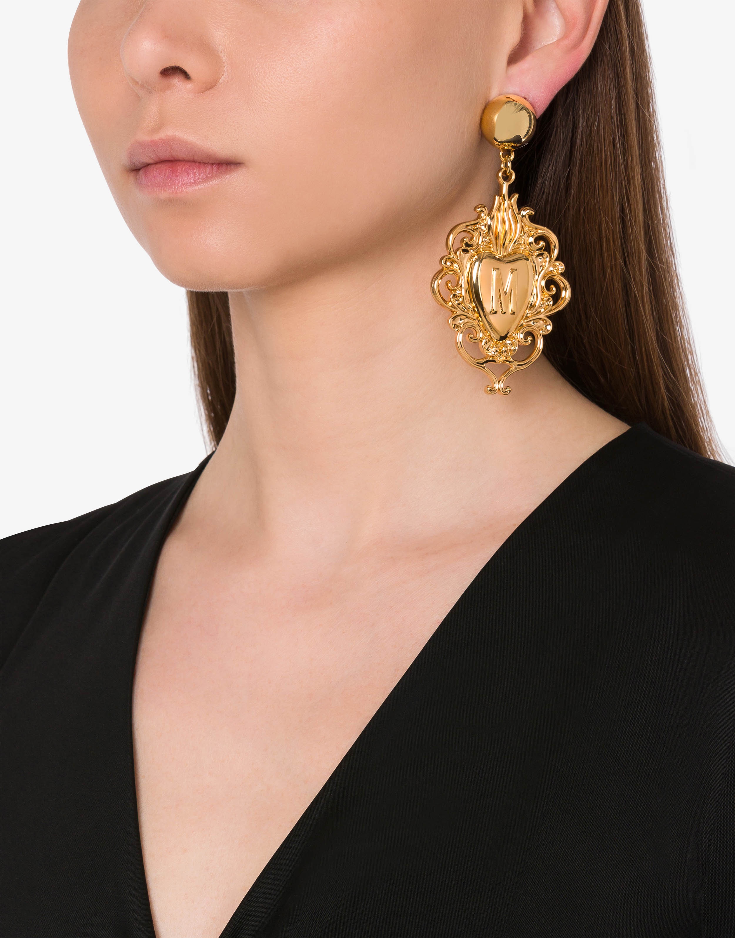 GOLD HEART CLIP-ON EARRINGS - 4