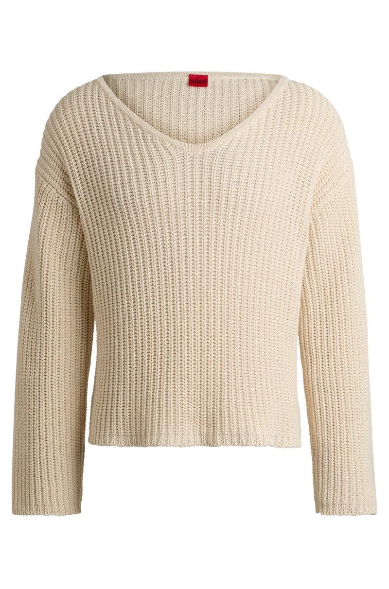 OVERSIZE-FIT LONG-SLEEVED SWEATER WITH V NECKLINE 1