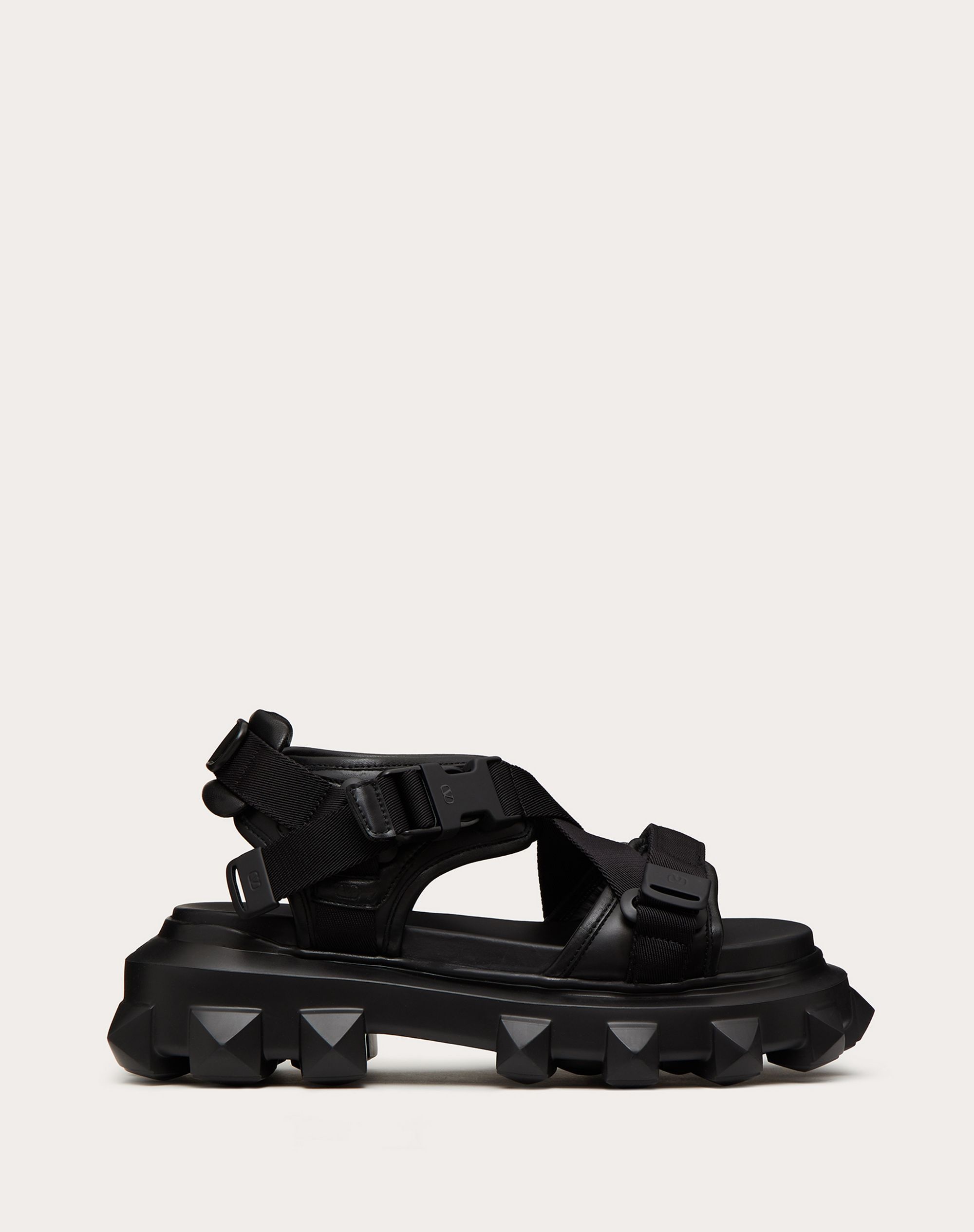 CALFSKIN TRACKSTUD SANDAL WITH BANDS - 1