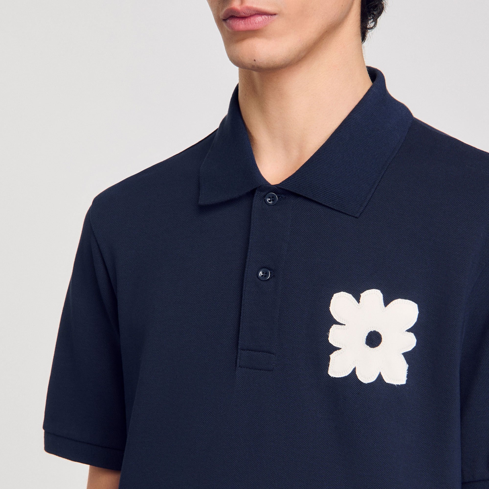POLO SHIRT WITH FLOWER PATCH - 3