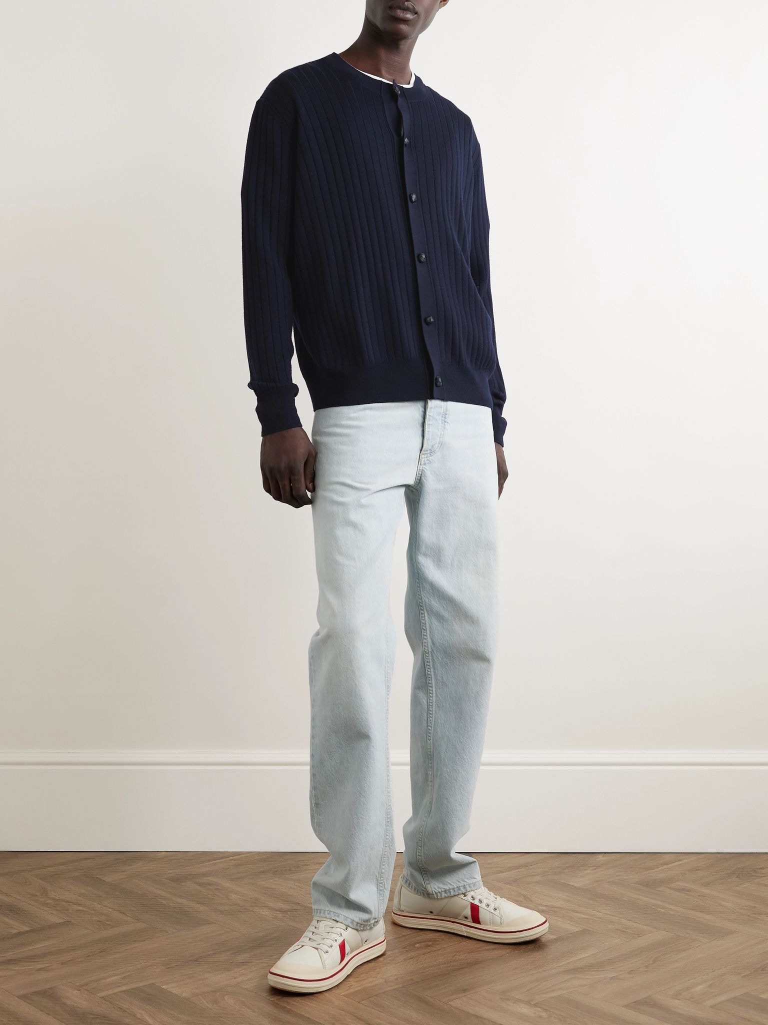 Ribbed Wool Cardigan Midnight blue - 2
