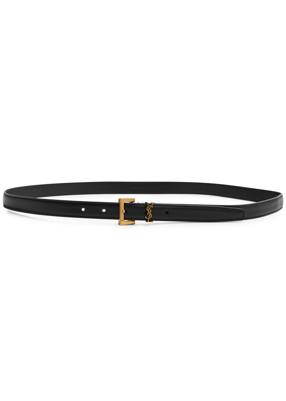 Saint Laurent Cassandra Grained Leather Belt - 1