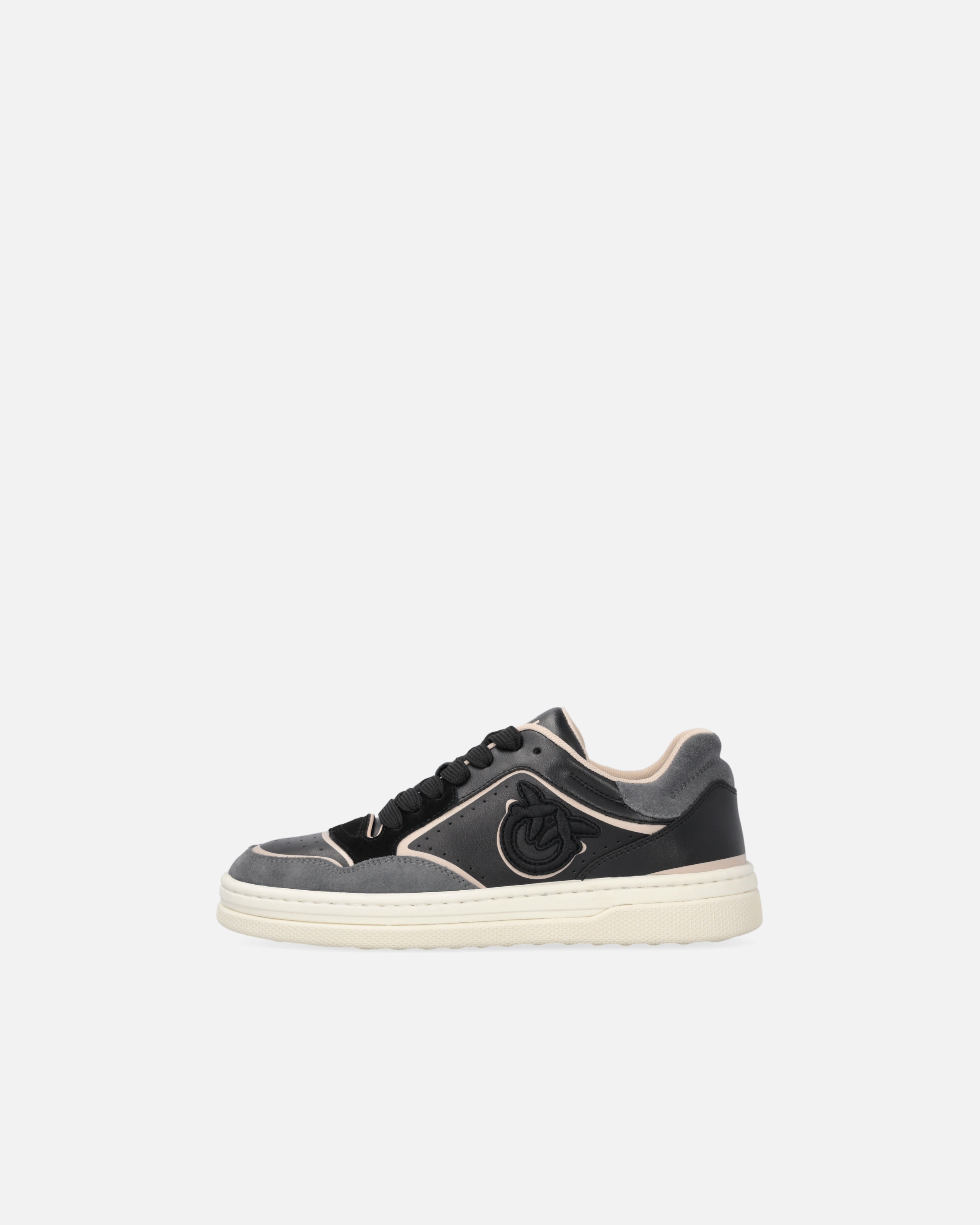 FLAT LEATHER SNEAKERS WITH EMBROIDERED LOGO - 5