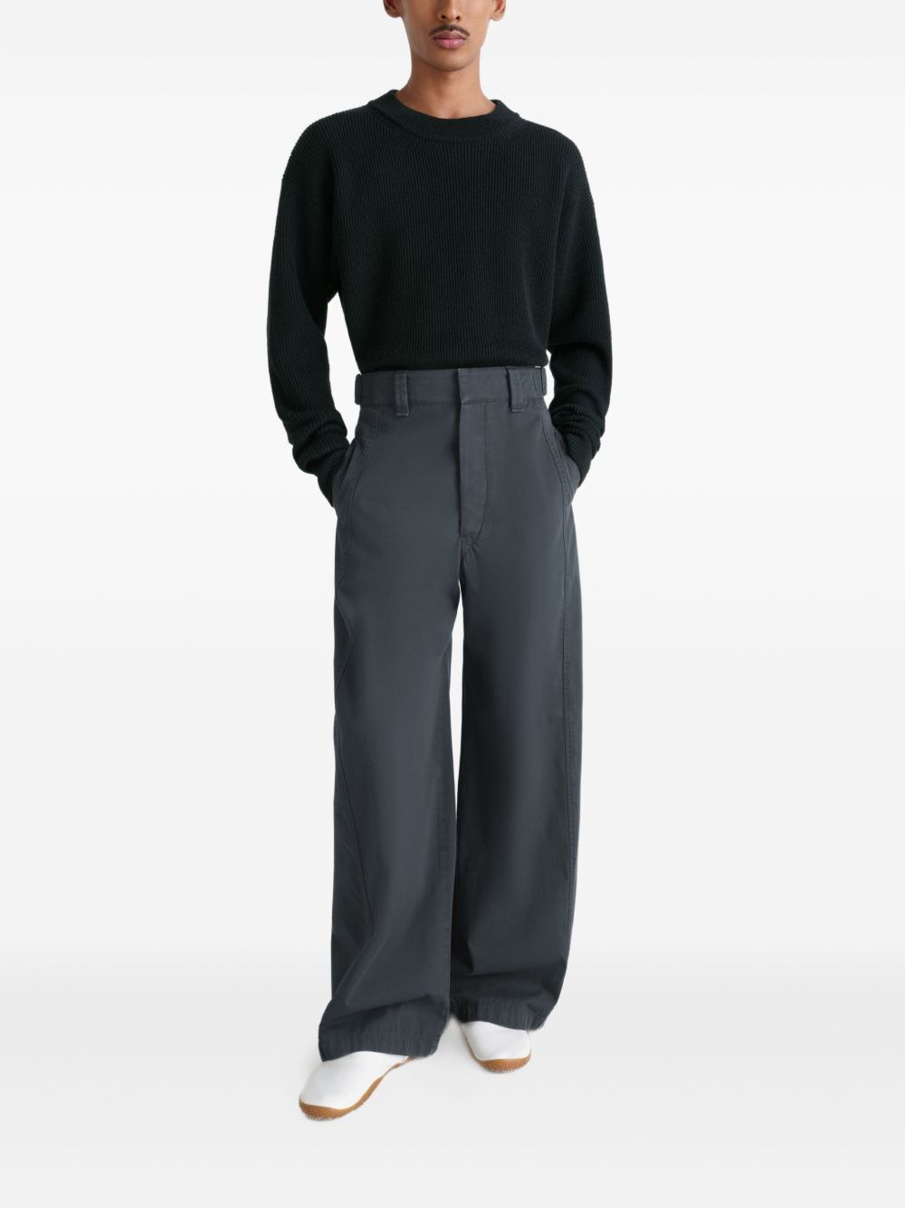 ribbed wool crewneck sweatshirt - 2