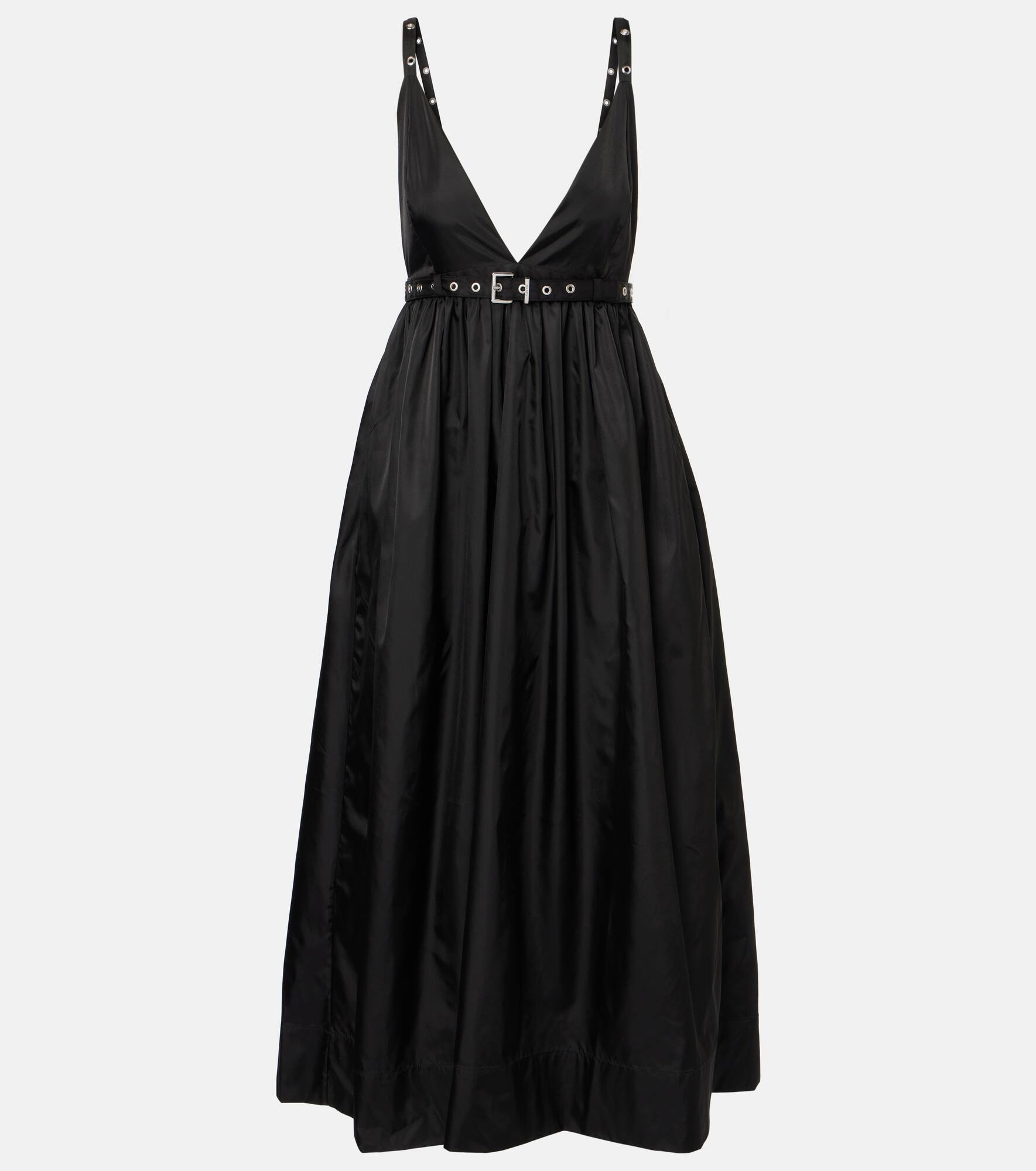 GANNI Belted duchesse midi dress | mytheresa | REVERSIBLE