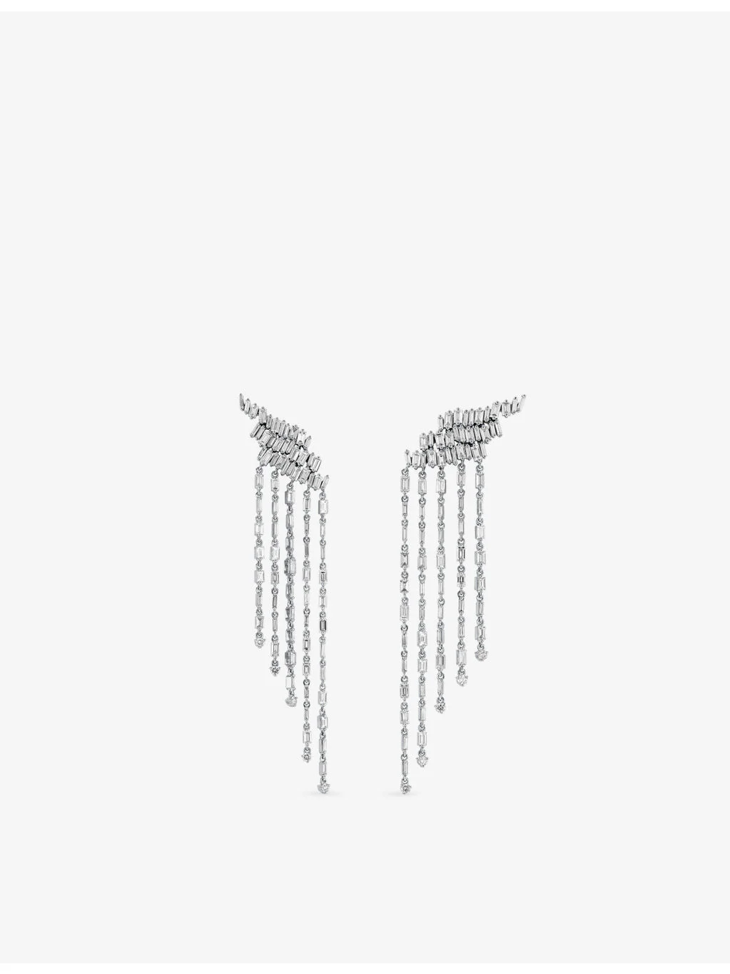 Angel 18ct White-Gold And Diamond Drop Earrings - 1