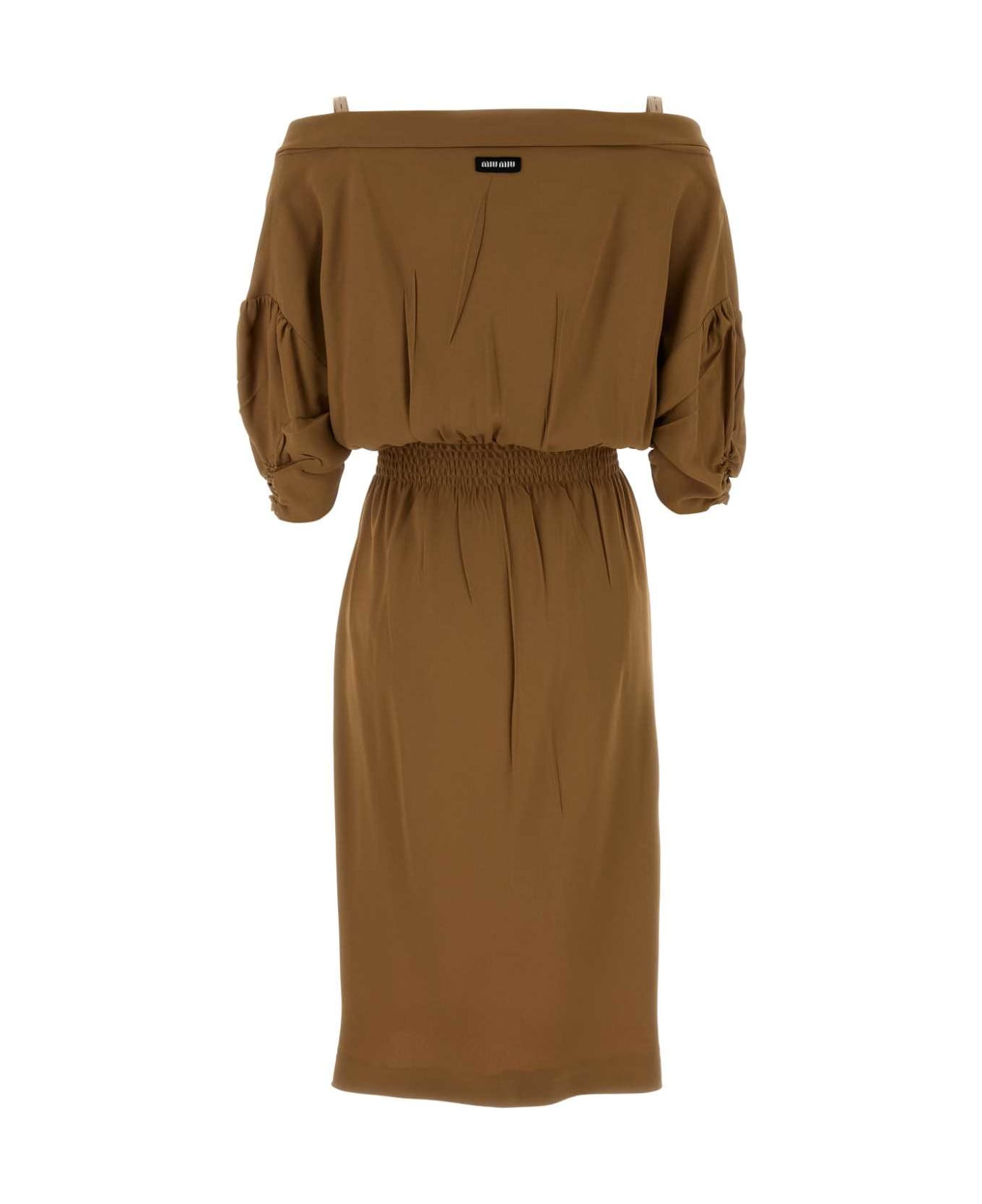 Camel Crepe Dress - 2
