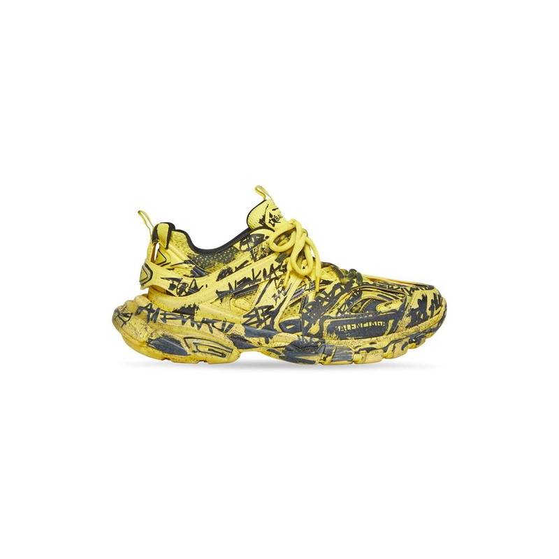 Men's Track Graffiti Sneaker in Yellow - 1