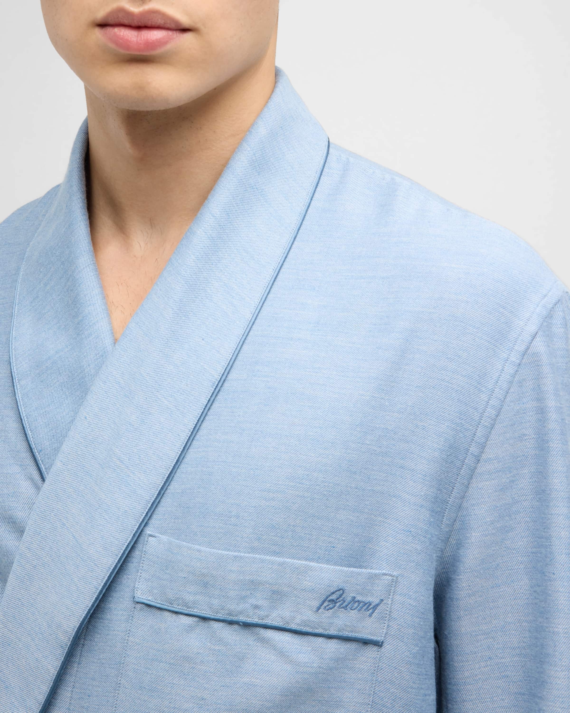 Brioni Men's Cotton-Cashmere Robe | REVERSIBLE