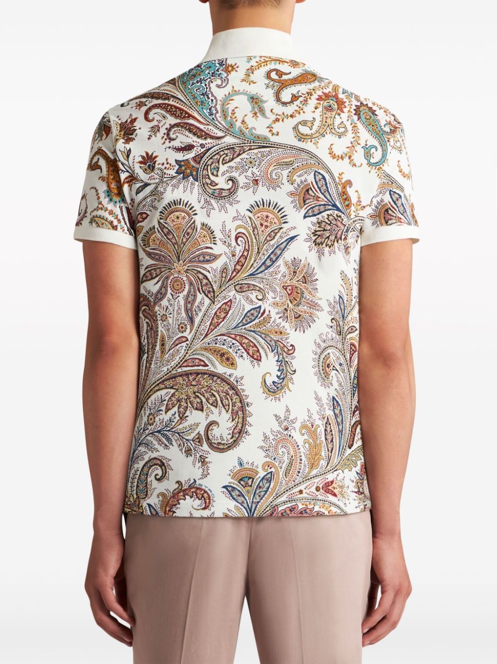 paisley-print cotton polo shirt - 3