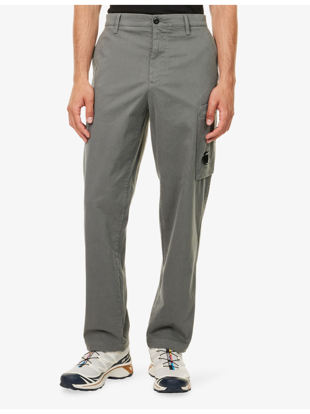 Logo-Patch Straight-Leg Stretch-Cotton Cargo Trousers - 3