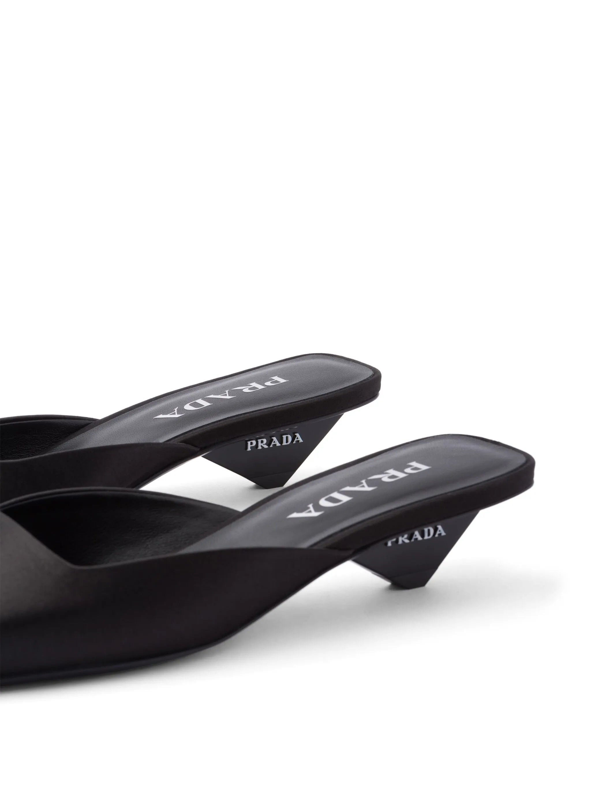 Square-toe Satin Mules - 2