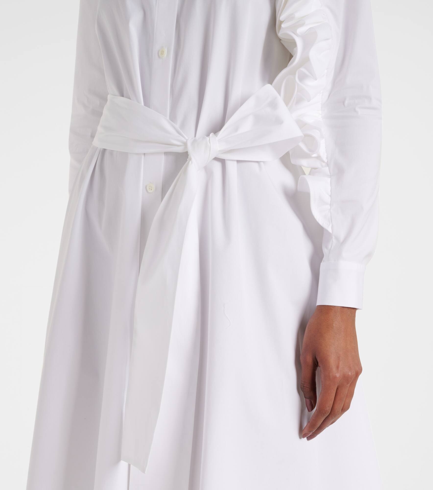 Floral-appliqué poplin shirtdress - 5