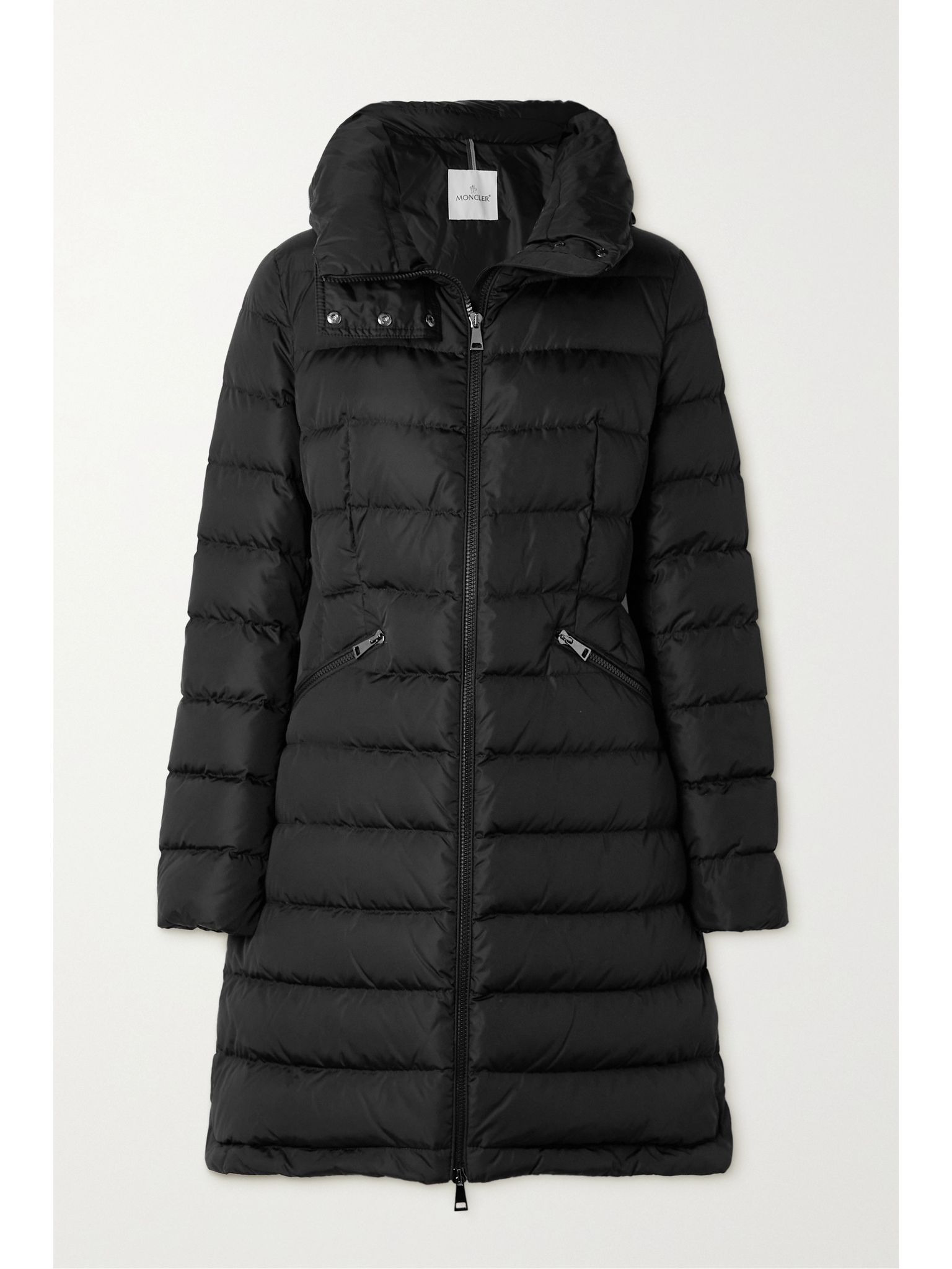 Flammette hooded quilted shell coat Black - 1