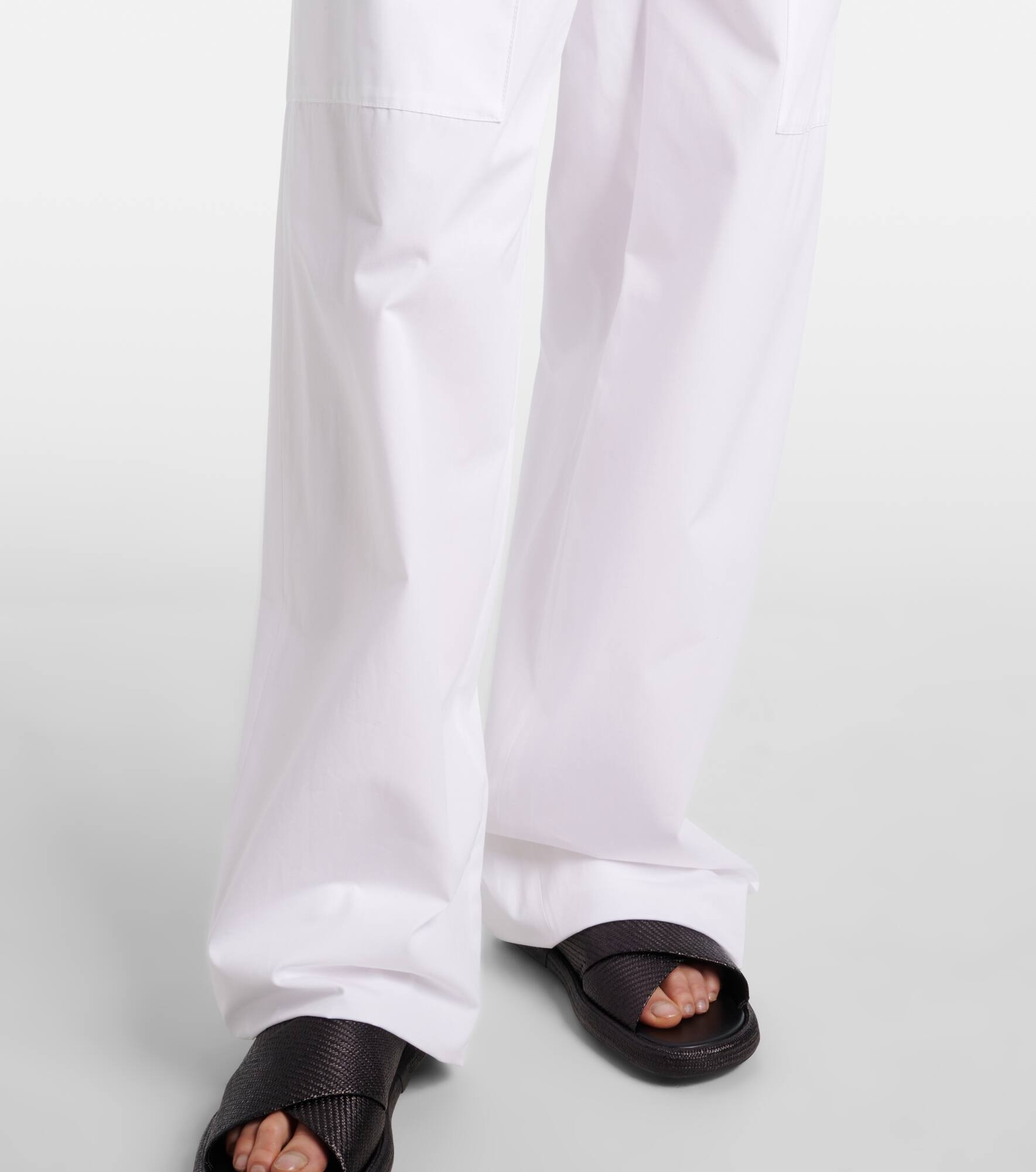 Cotton poplin wide-leg pants - 5