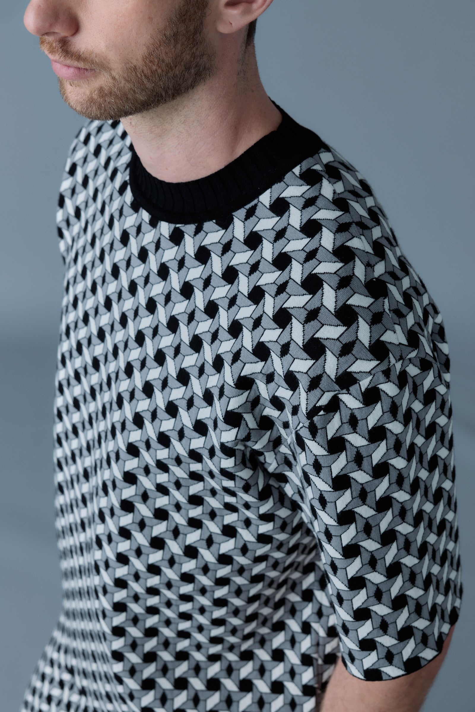 ABRAM-GEO Geometrical jacquard knit top - 5