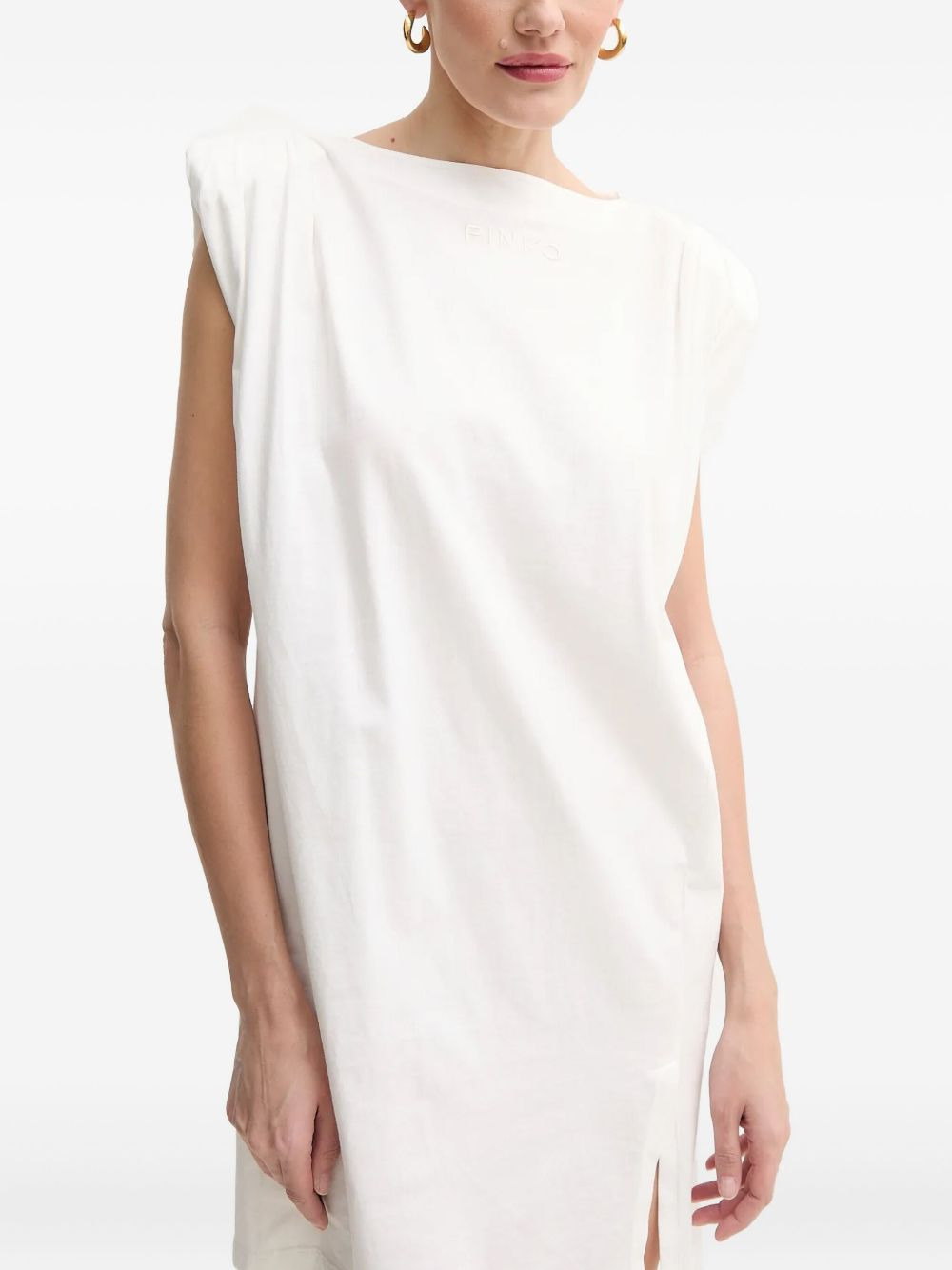 padded-shoulder dress - 3