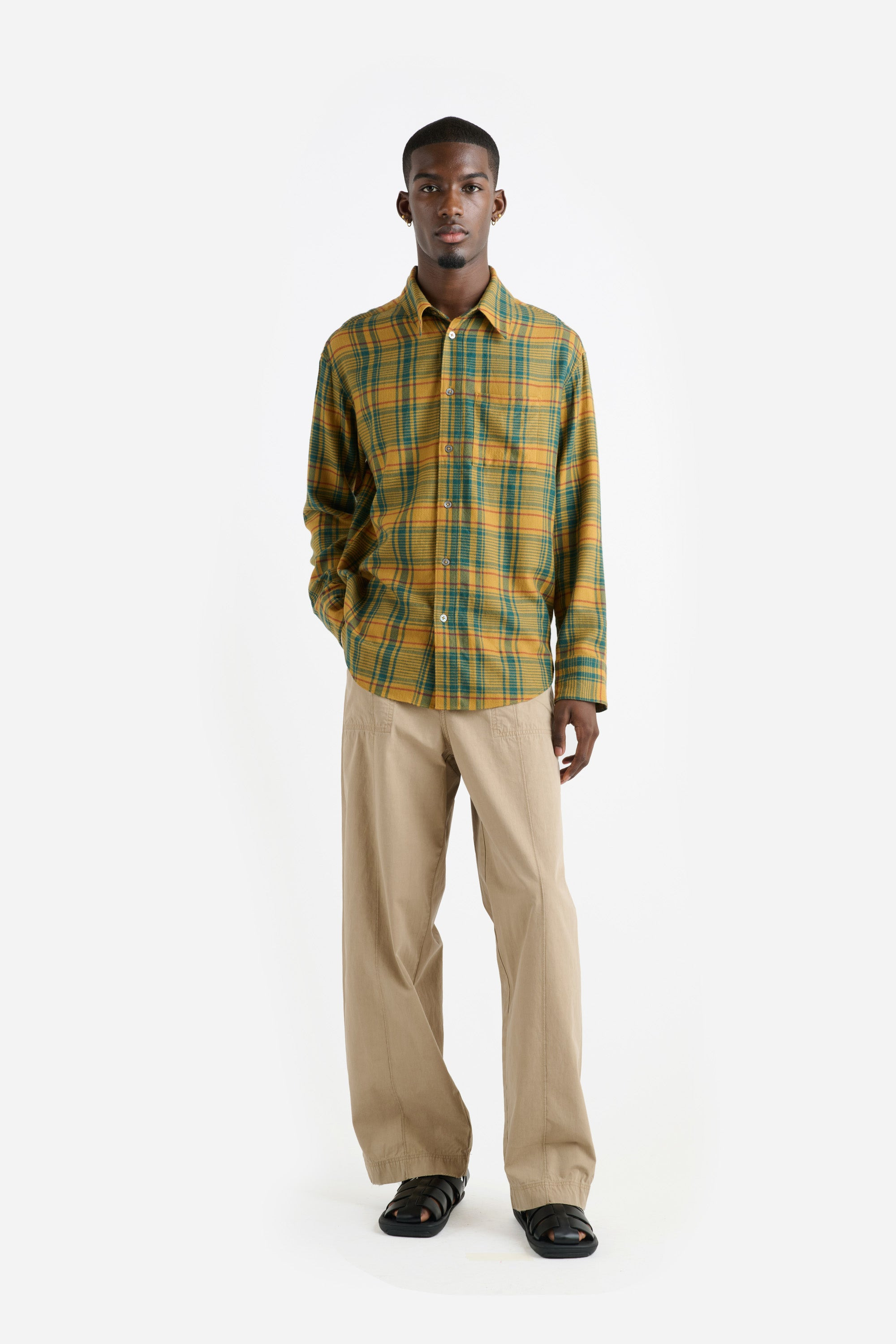 PLAID PASHMINA BIG SHIRT - 2