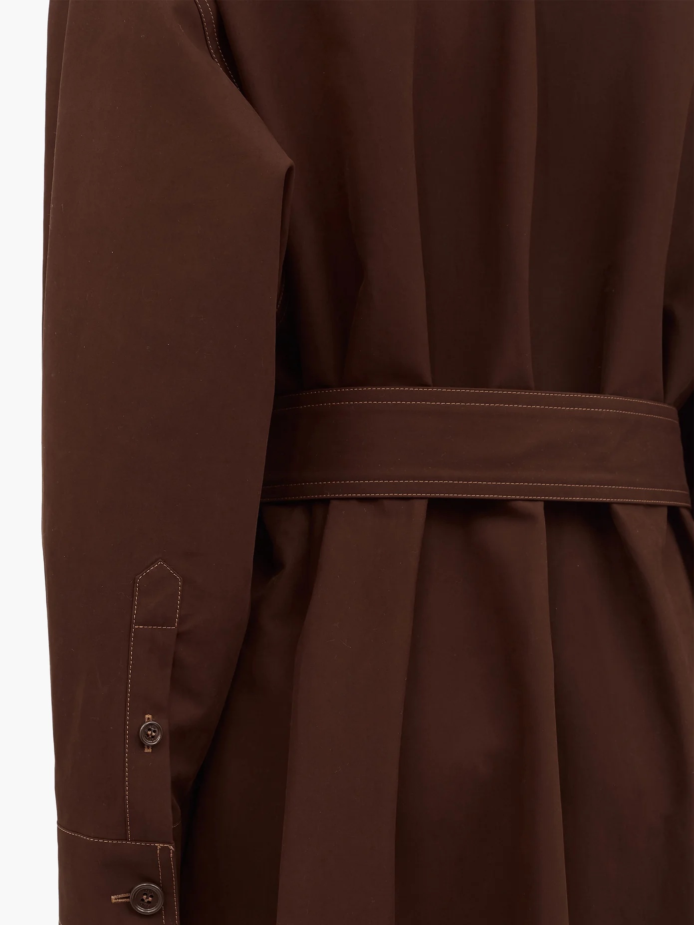 Double-breasted belted cotton trench coat - 5