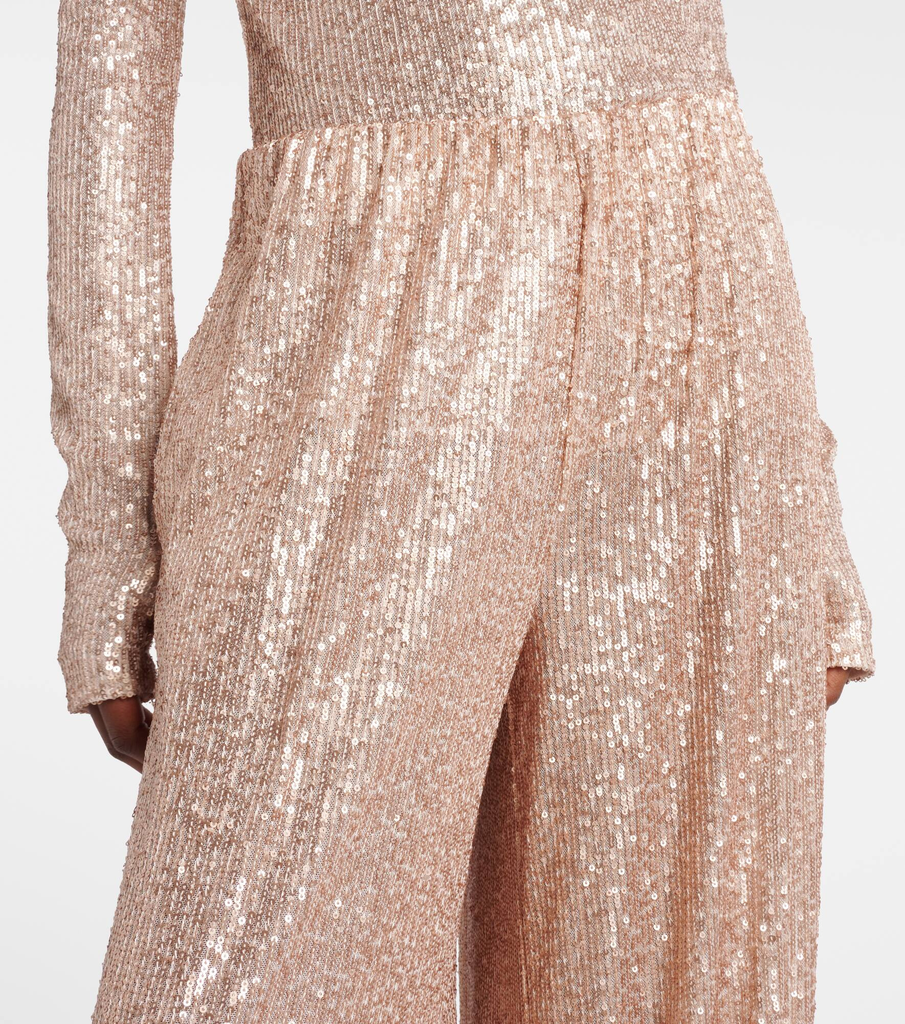 Sequined high-rise wide-leg pants - 4