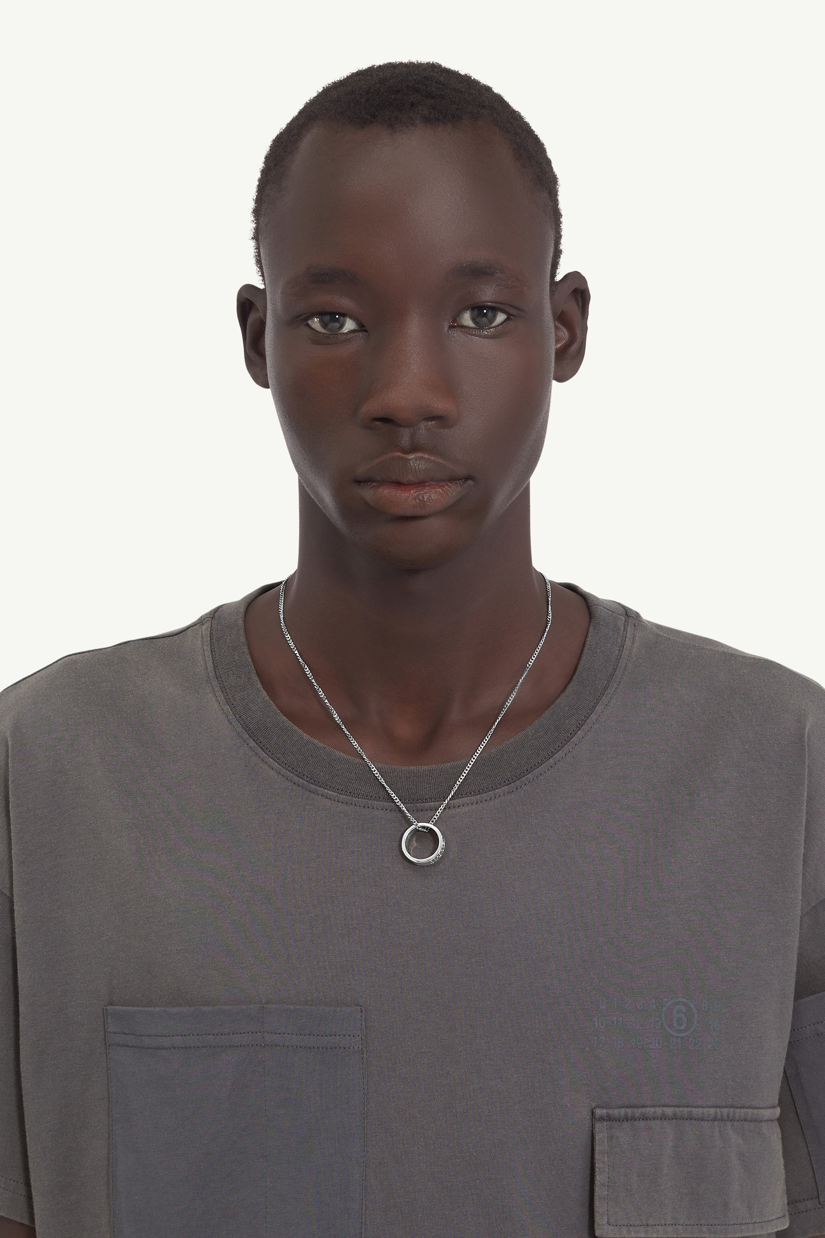 Numeric Minimal Signature Pendant Ring Necklace - 4