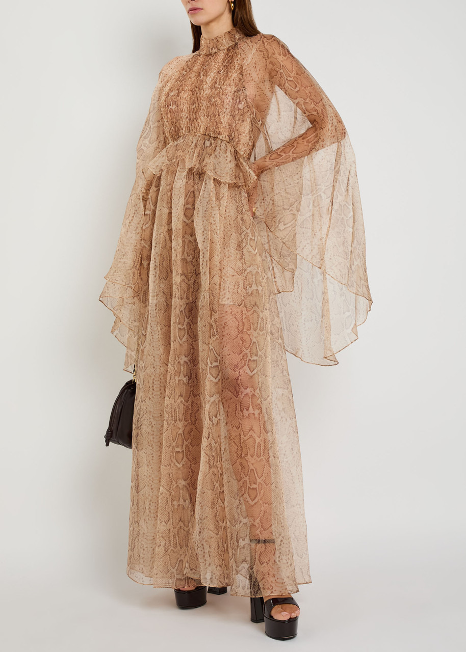 Zimmermann Memento Python-print Silk-organza Maxi Dress - 4