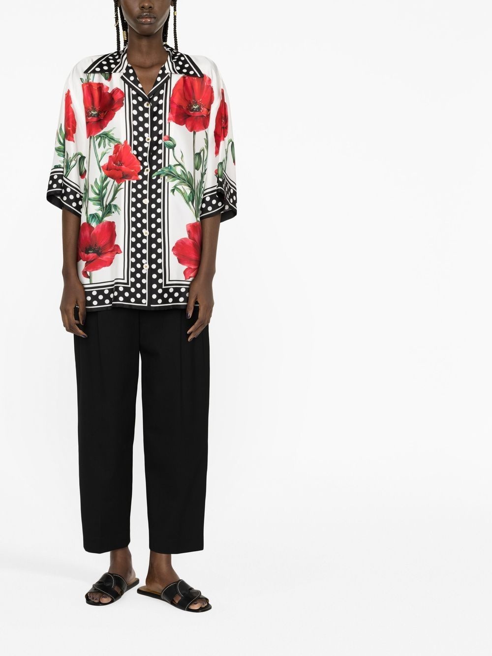 floral-print silk shirt - 2