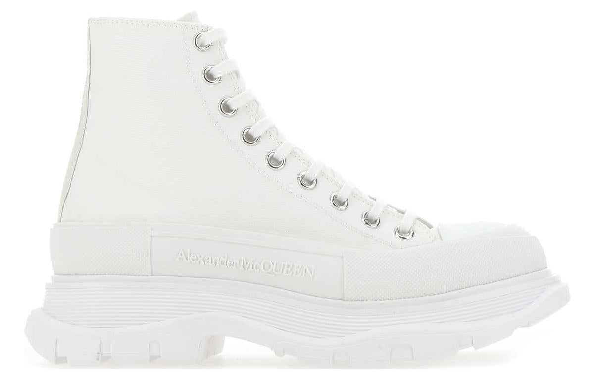 Alexander McQueen Canvas Tread Slick High Top Sneakers 'White' 604254W4L329000 - 2