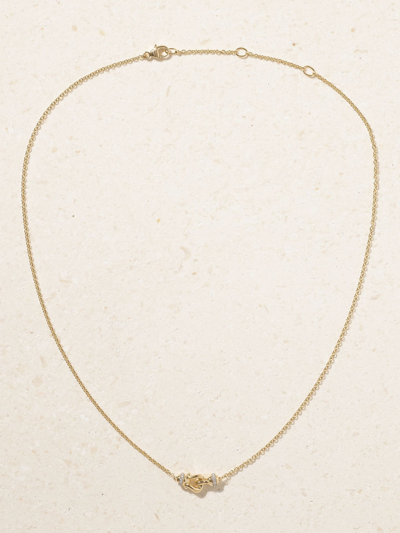 Cable Collectibles® Petite Buckle 18-karat gold diamond necklace Gold - 4
