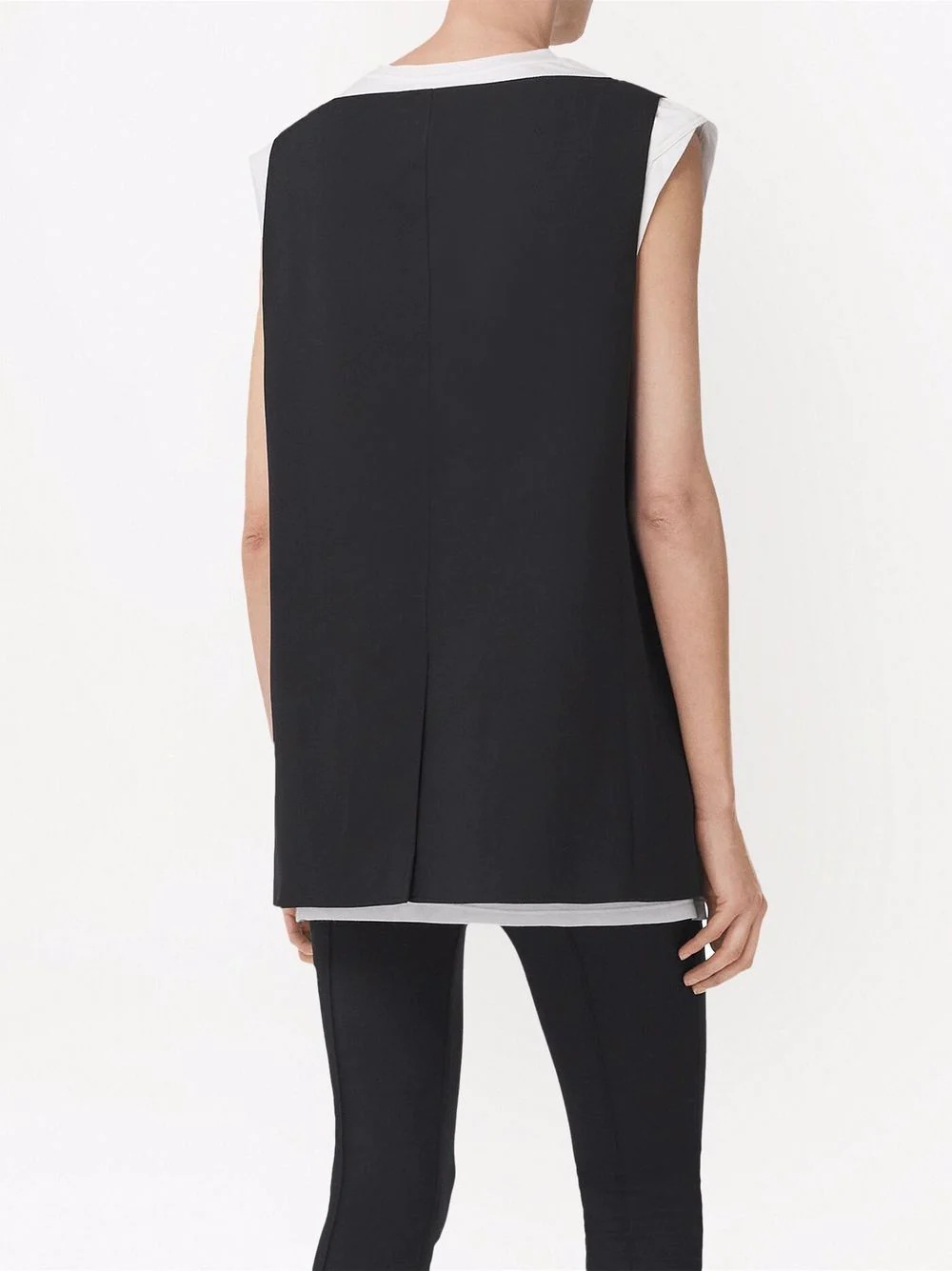 sleeveless tailored silk jacket - 3